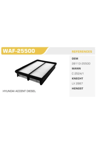 Winkel WAF Waf-25500 Hava Filtresi Accent Admire 03-06 1.5 Crdı ürün görseli