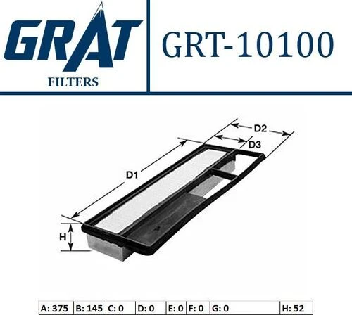 Grat 10100  HAVA FİLTRESİ 500 ALBEA LINEA DOBLO FIORINO IDEA PANDA