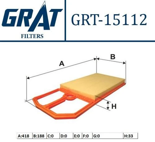 Grat 15112  HAVA FİLTRESİ GOLF IV BORA POLO 01- / TOLEDO IBIZA 1.4