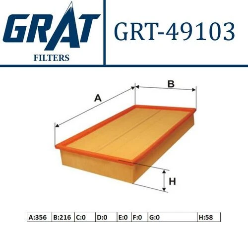Grat 49103  HAVA FİLTRESİ S80 98- 2.0 2.4 2.5TDI 3.0 ürün görseli 1