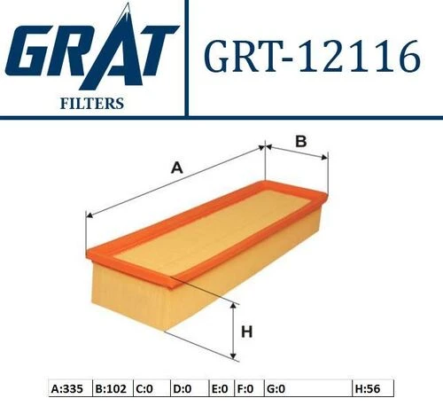 Grat 12116  Hava Filtresi 207 Partner / C2 C3 1.6 16V