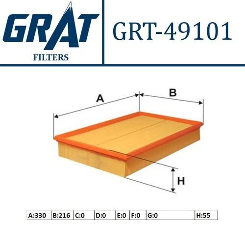 Grat 49101  HAVA FİLTRESİ S60 S80 XC70 2.0T 2.4D 2.4T 2.5T ürün görseli 1