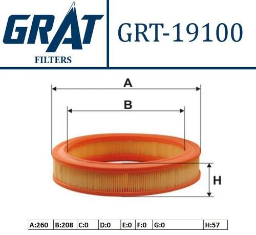 Grat 19100  Hava Filtresi Favorit 87-95 Felicia Forman / Taunus 1. 518227061 ürün görseli 1