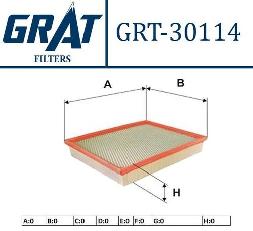 Grat 30114  HAVA FİLTRESİ BMW X5 BMW X6 08- 3.0D 286HP ürün görseli
