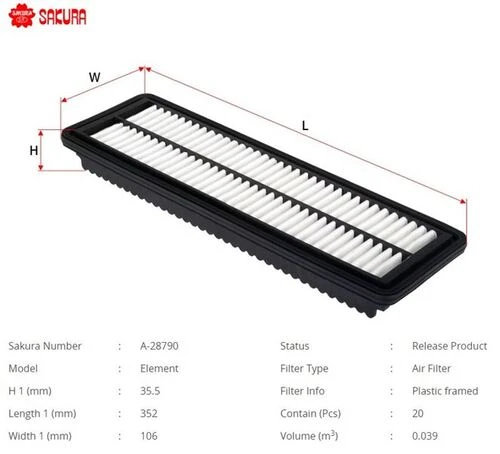 Sakura A28790 Hava Filtresi I10 1,0 - 1,1 2013 - ürün görseli 1