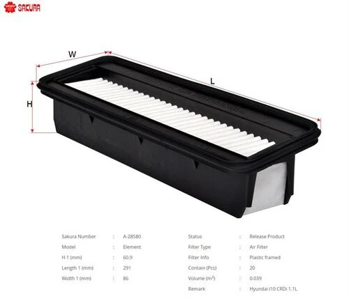Sakura A28580 Hava Filtresi İ10 08-11 1.1 CRDI ürün görseli