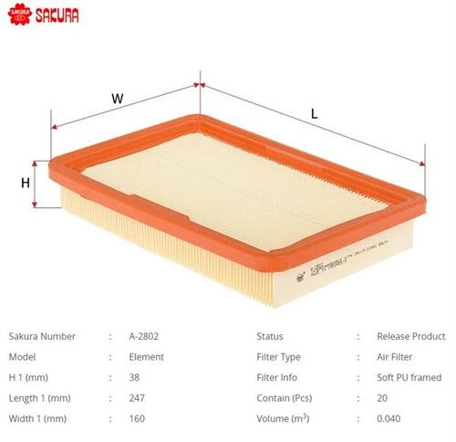 Sakura A2802 Hava Filtresi Accent 95-00 1.5 ürün görseli