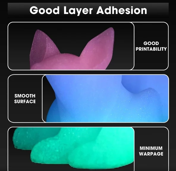 eSUN Luminous PLA Filament  1.75mm 1KG   Karanlıkta Parlayan Glow Filament - Resim 5