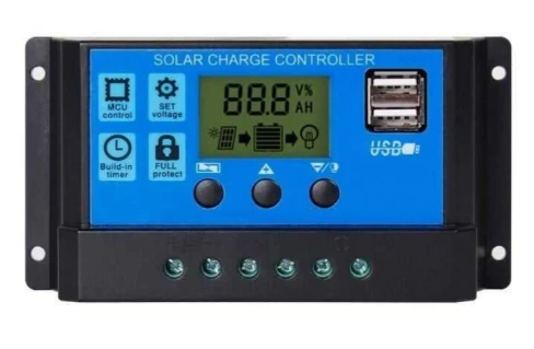 Akıllı Güneş Paneli Şarj Kontrol Cihazı Regülatörü  30A  12V/24V Otomatik LCD Ekranlı ürün görseli 1