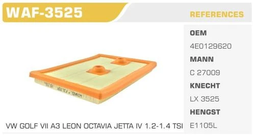 Winkel WAF Wınkel Waf-3525 Hava Filtresı Golf VI Vıı / A3 12- ürün görseli