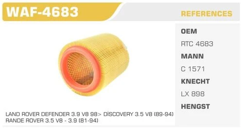 Winkel WAF -4683  HAVA FİLTRESİ RANGE ROVER 3.5 V8