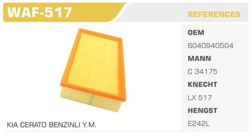 Winkel WAF Wınkel Waf-517 Hava Filtresi Mercedes W210 95-