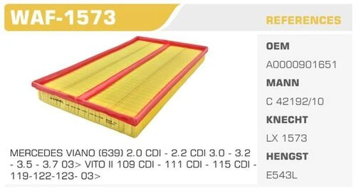 Winkel WAF -1573  HAVA FİLTRESİ VIANO W639 03- VITO W639 03-