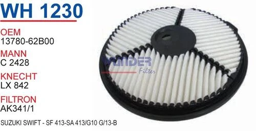 Wunder WH1230 HAVA FİLTRESİ - SUZUKi SWiFT - SF 413-SA 413/G10 G/ ürün görseli