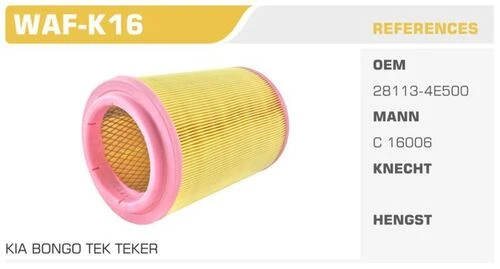 Winkel WAF -K16  HAVA FİLTRESİ BONGO K2900 08- TEK TEKER ürün görseli 1