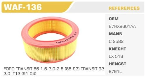Winkel WAF -136 Hava Filtresi Transit T12 91- 2.0 90Hp