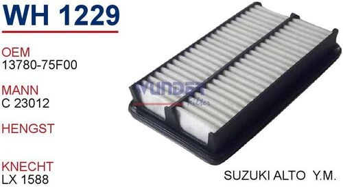 Wunder WH1229 HAVA FİLTRESİ - SUZUKi ALTO Y.M ürün görseli 1