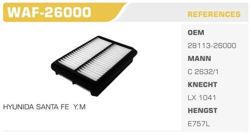 Winkel WAF -26000 Hava Filtresi Santafe 01-06-