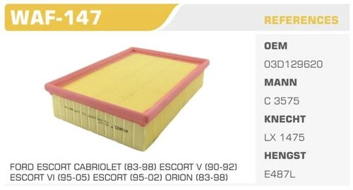 Winkel WAF -147 Hava Filtresi Escort Clx 00- 1.4 1.6 16V ürün görseli