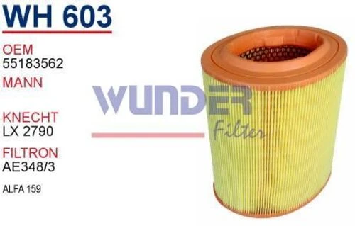Wunder WH603 HAVA FİLTRESİ - ALFA 159 HAVA FİLTRESİ ürün görseli 1