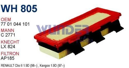 Wunder WH805 HAVA FİLTRESİ - RENAULT KANGOO D55 , D65 ürün görseli 1