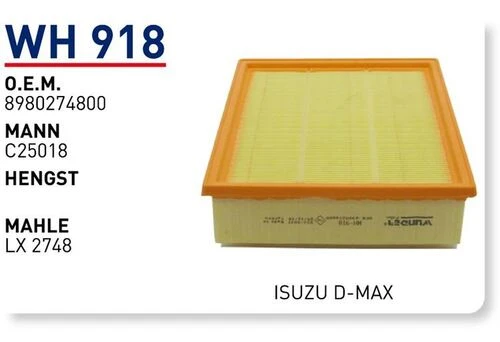 Wunder WH918 HAVA FİLTRESİ - ISUZU D-MAX ürün görseli 1