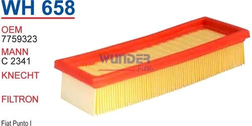 Wunder WH658 HAVA FİLTRESİ - FİAT PUNTO I -PANDA I 1,1-1,2