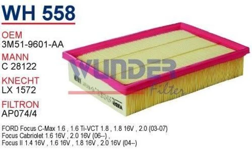 Wunder WH558 HAVA FİLTRESİ - VOLVO S40 - V50 - 1