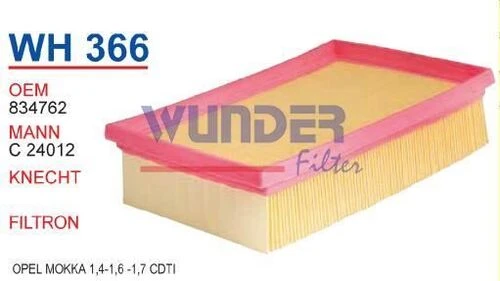 Wunder WH366 HAVA  FİLTRESİ - OPEL MOKKA 1,4-1,6 -1,7 CDTİ - 1