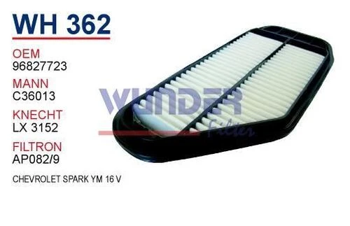 Wunder WH362 Wh362 Hava Filtresi - Chevrolet Spark Y.M 16 V 540128199 - 1