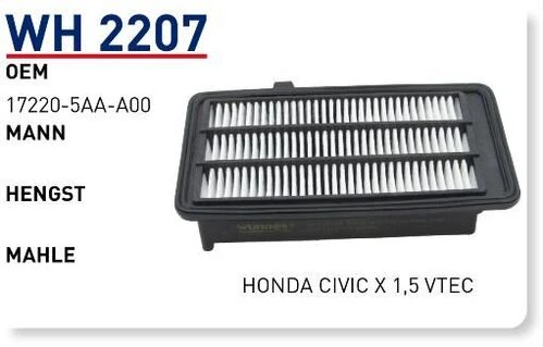 Wunder WH2207 Wh2207 Hava Filtresi - Honda Civic X 1,5 Vtec 540128604 ürün görseli 1