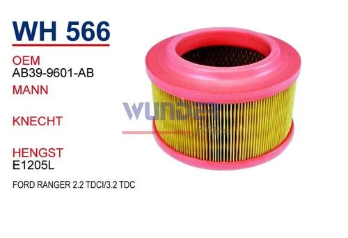 Wunder WH566 HAVA FİLTRESİ - FORD RANGER 2.2 TDCİ/3.2 TDC ürün görseli 1