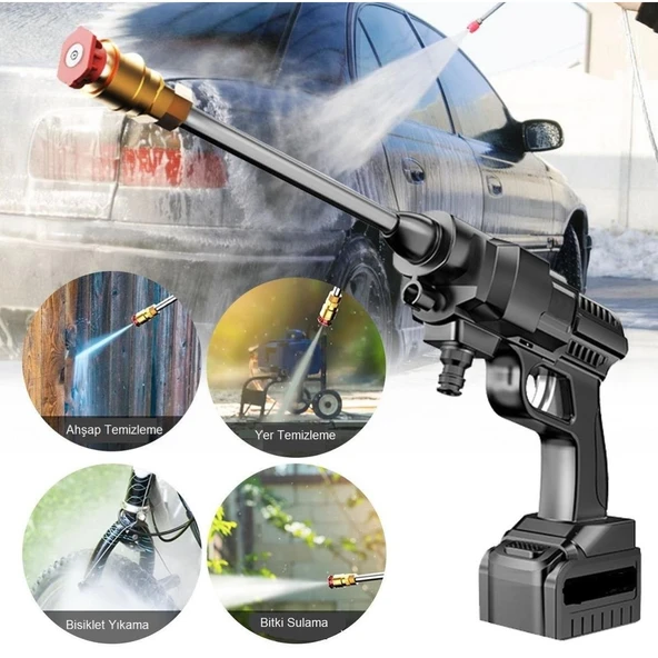 Taşınabilir Akülü Yıkayıcı 12v Yüksek Basınçlı 156w 22 Bar Lityum Pil - 3