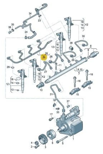 Bosch 0445130013 YAKIT GERI DONUS HORTUMU(VW CADDY 11-POLO 10-14 GOLF 10-13/AUDI A3 09-13 OCTAVIA 09-13) 1.6 TDI CAY