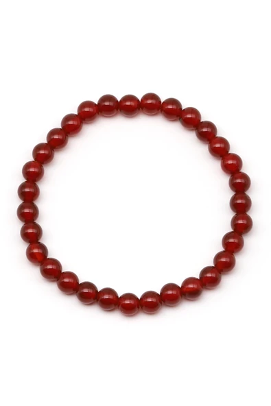 Akik Doğal Taş Bileklik 6 mm Küre Kesim - Resim 2