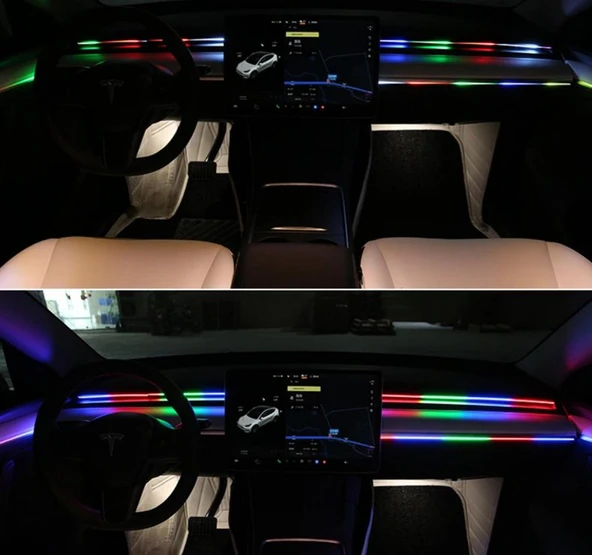 Araç İçi Ambiyans Aydınlatma Wifi Kontrol 12-24V USB 110 cm - Resim 3