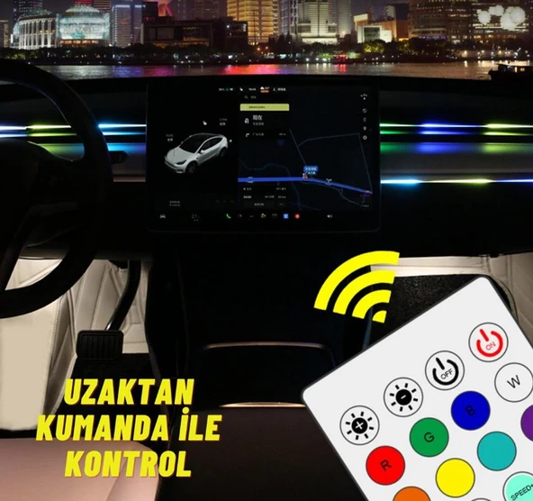 Araç İçi Ambiyans Aydınlatma Wifi Kontrol 12-24V USB 110 cm - 5