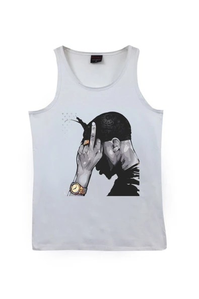 fame-stoned Tupac Shakur Baskılı Sıfır Kol T-shirt ürün görseli 1