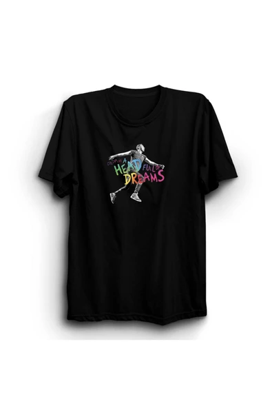 fame-stoned  Coldplay Baskılı Unisex %100 Pamuk Siyah T-shirt ürün görseli