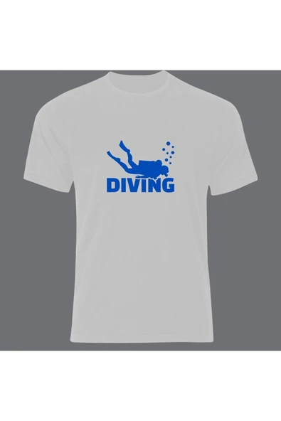 fame-stoned  Yüzme Dalış Swimming Baskılı Unisex %100 Pamuk Beyaz T-shirt - 1