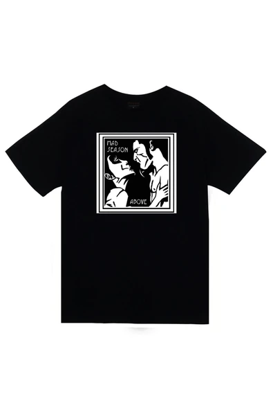 fame-stoned  Mad Above Müzik Grubu Baskılı Unisex %100 Pamuk Siyah T-shirt