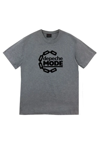 fame-stoned  Depeche Mode Baskılı Unisex %100 Pamuk Beyaz T-shirt