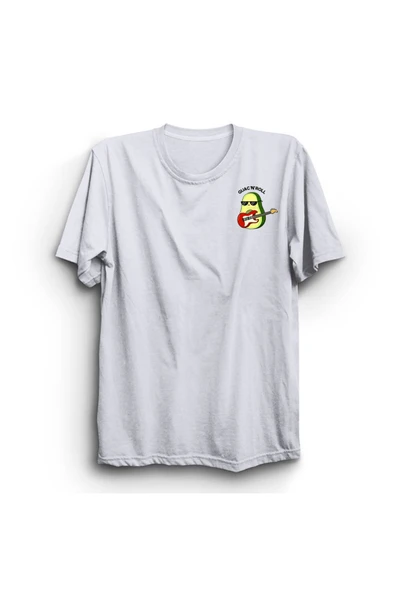 fame-stoned  Gitarist Ananas Meyve Baskılı Sol Logo Unisex %100 Pamuk Beyaz T-shirt ürün görseli