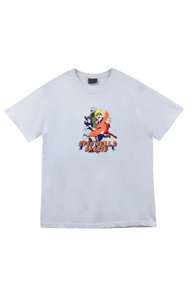 fame-stoned  Naruto Anime Baskılı Unisex %100 Pamuk Beyaz T-shirt ürün görseli