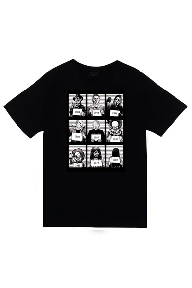 fame-stoned  Freddy,Michael,Çığlık,Jason,Hellraiser,PennyWise,Chucky,Samara Baskılı Unisex %100 Pamuk T-shirt ürün görseli