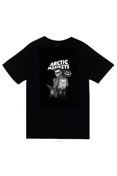 fame-stoned  Arctic Monkeys Müzik Grubu Baskılı Unisex %100 Pamuk Siyah T-shirt ürün görseli