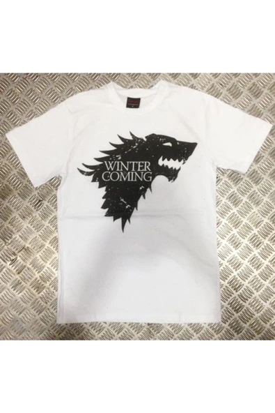 fame-stoned  Game Of Thrones Baskılı Unisex %100 Pamuk Beyaz T-shirt ürün görseli