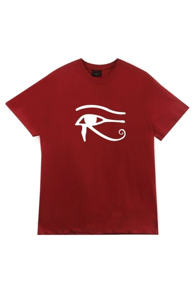 fame-stoned  Ra'nın Gözü Baskılı Unisex %100 Pamuk Mavi T-shirt - 4