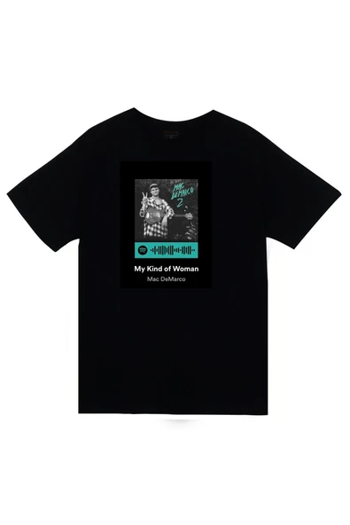 fame-stoned  Mac Demarco Baskılı Unisex %100 Pamuk Siyah T-shirt ürün görseli