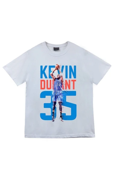 fame-stoned  Kevin Durant Baskılı Unisex %100 Pamuk Beyaz T-shirt ürün görseli